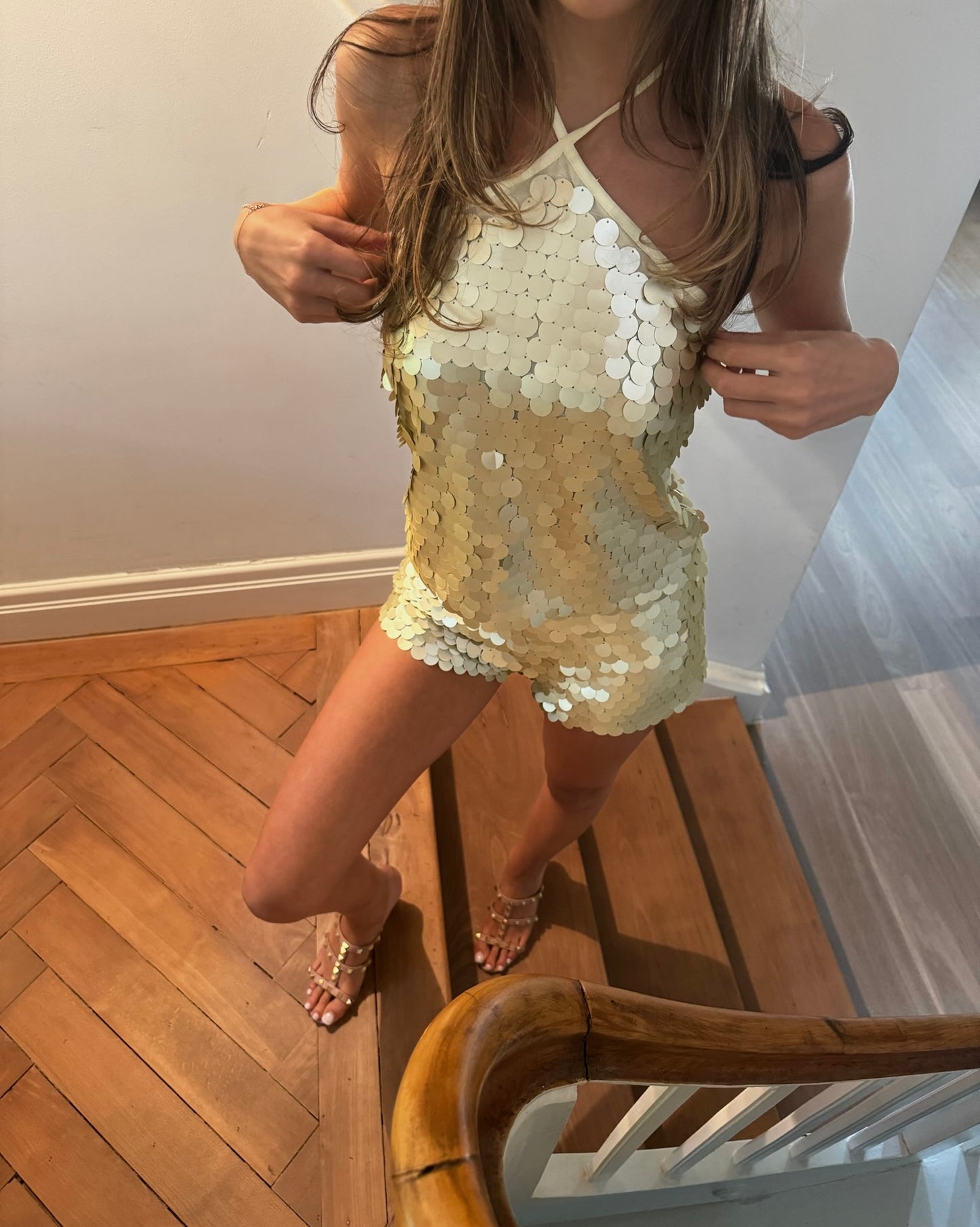 gold/champagne paillette set