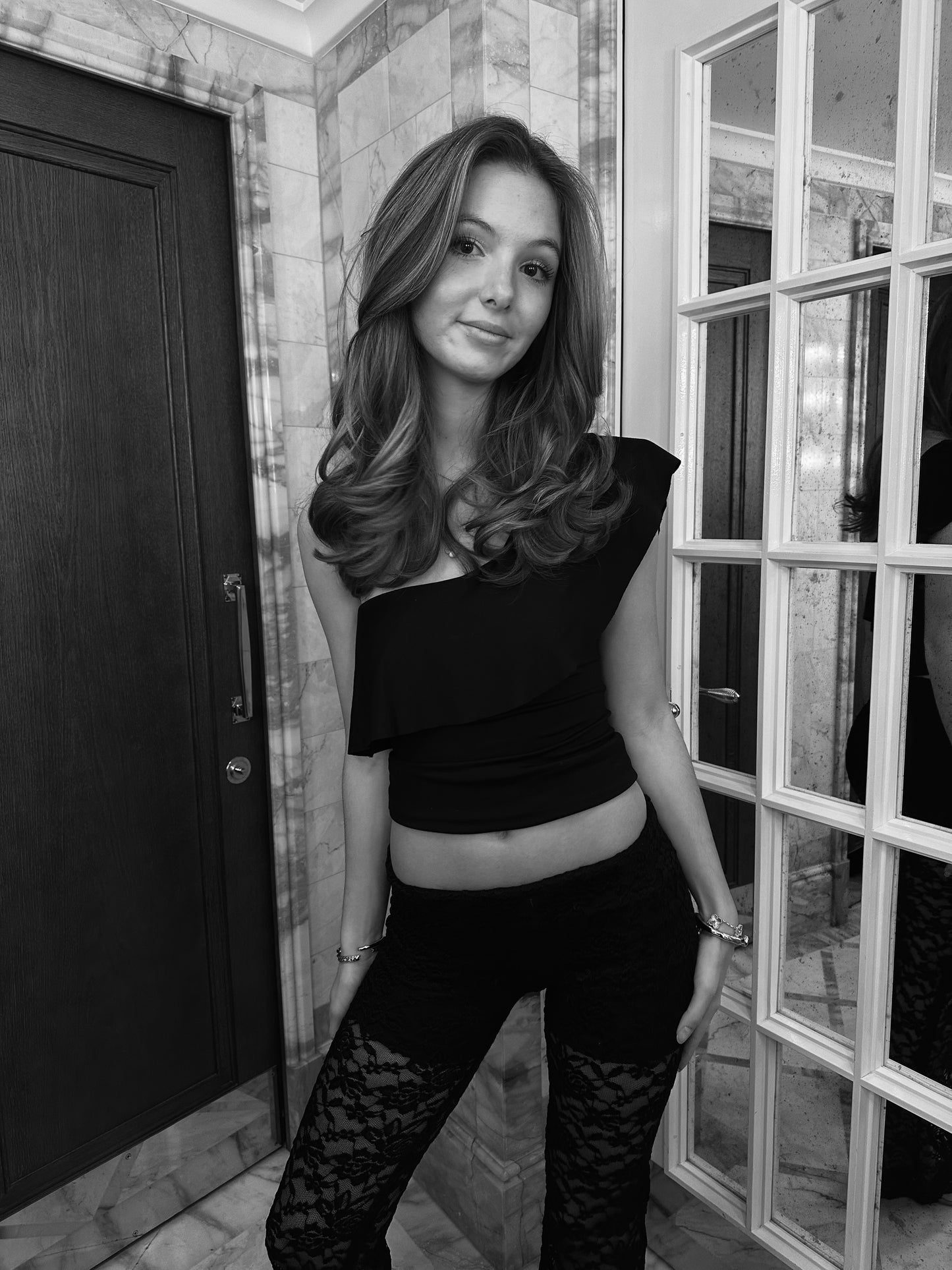 Black lace pants