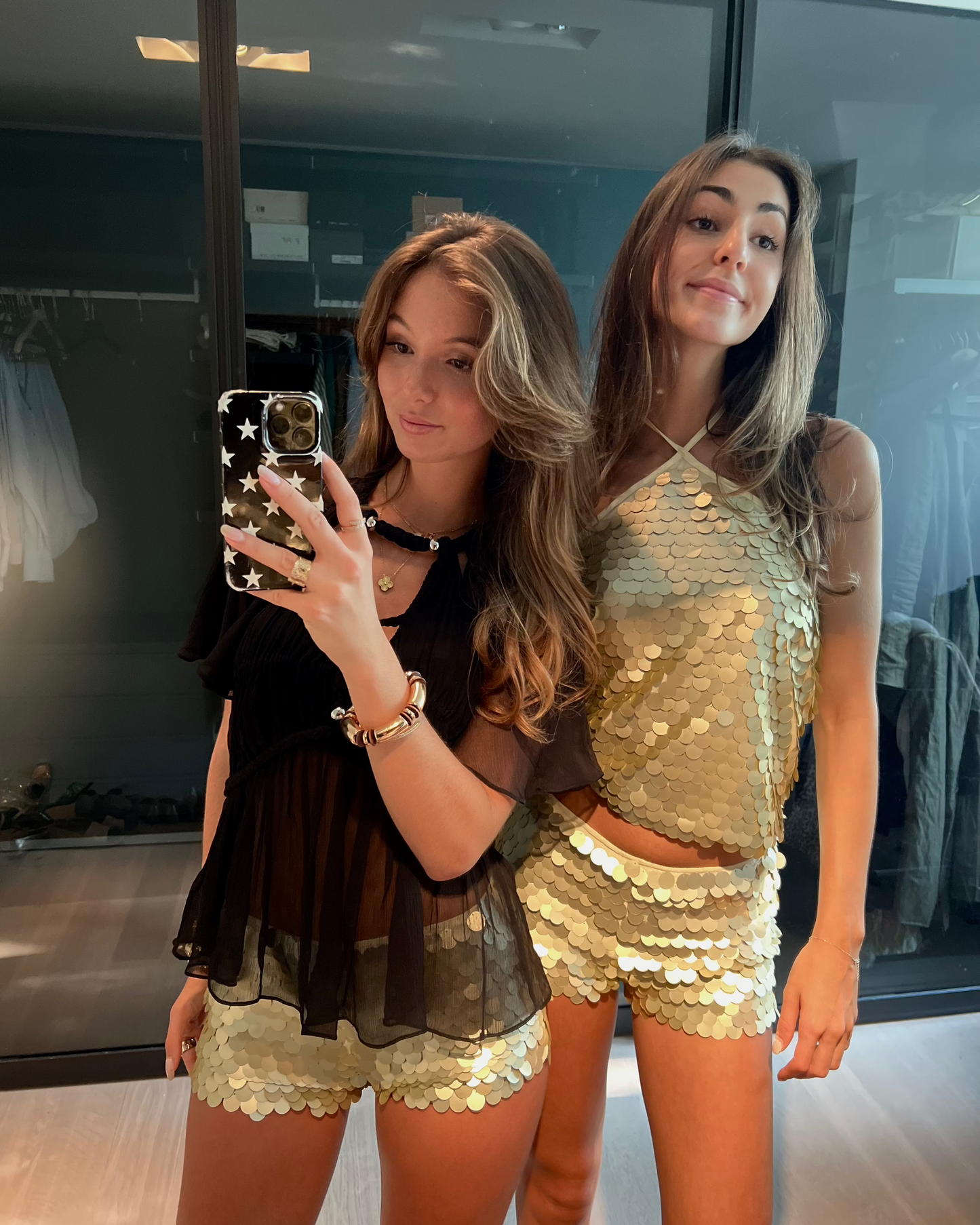 gold/champagne paillette set