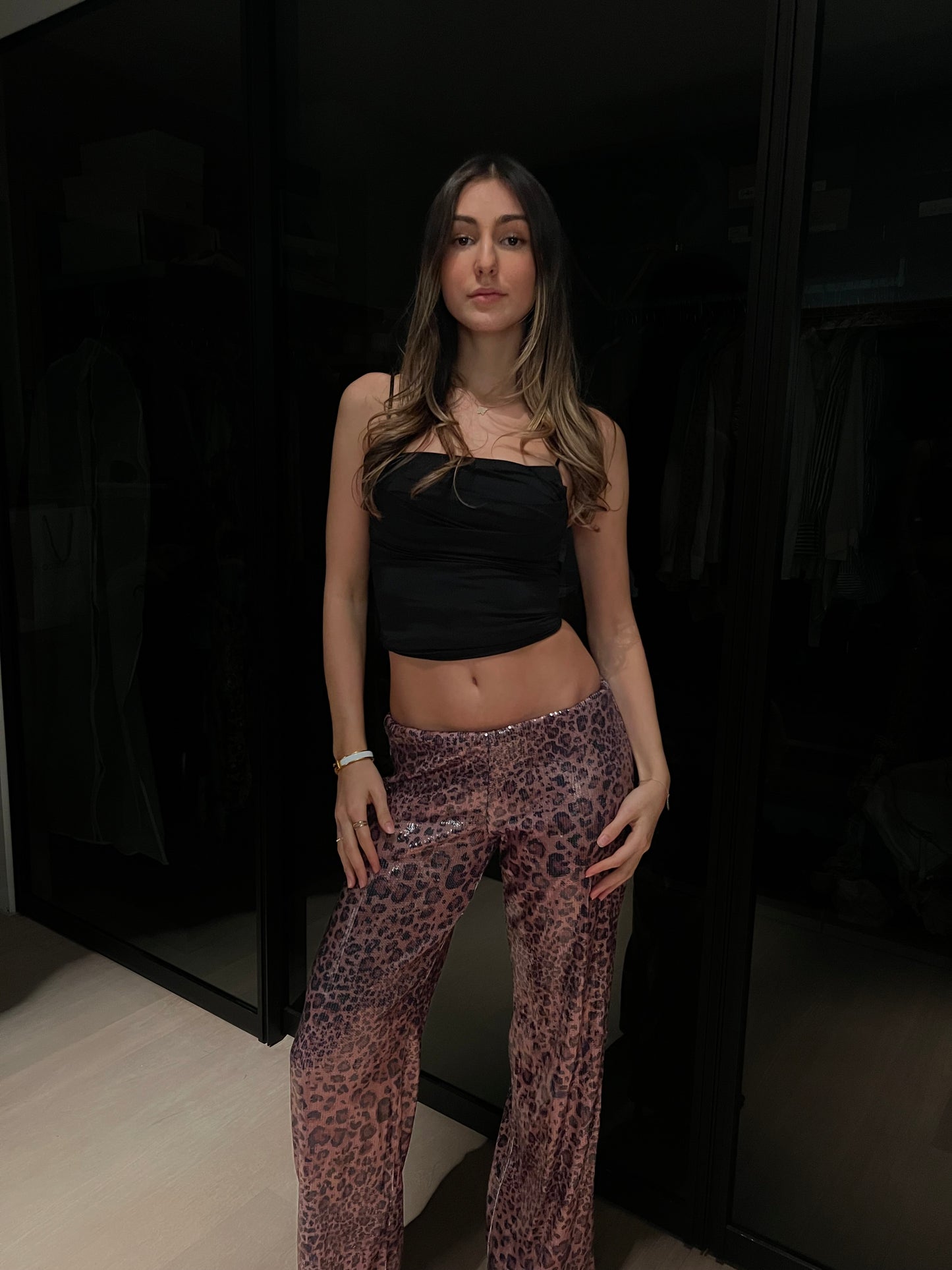 Leopard glitter pants