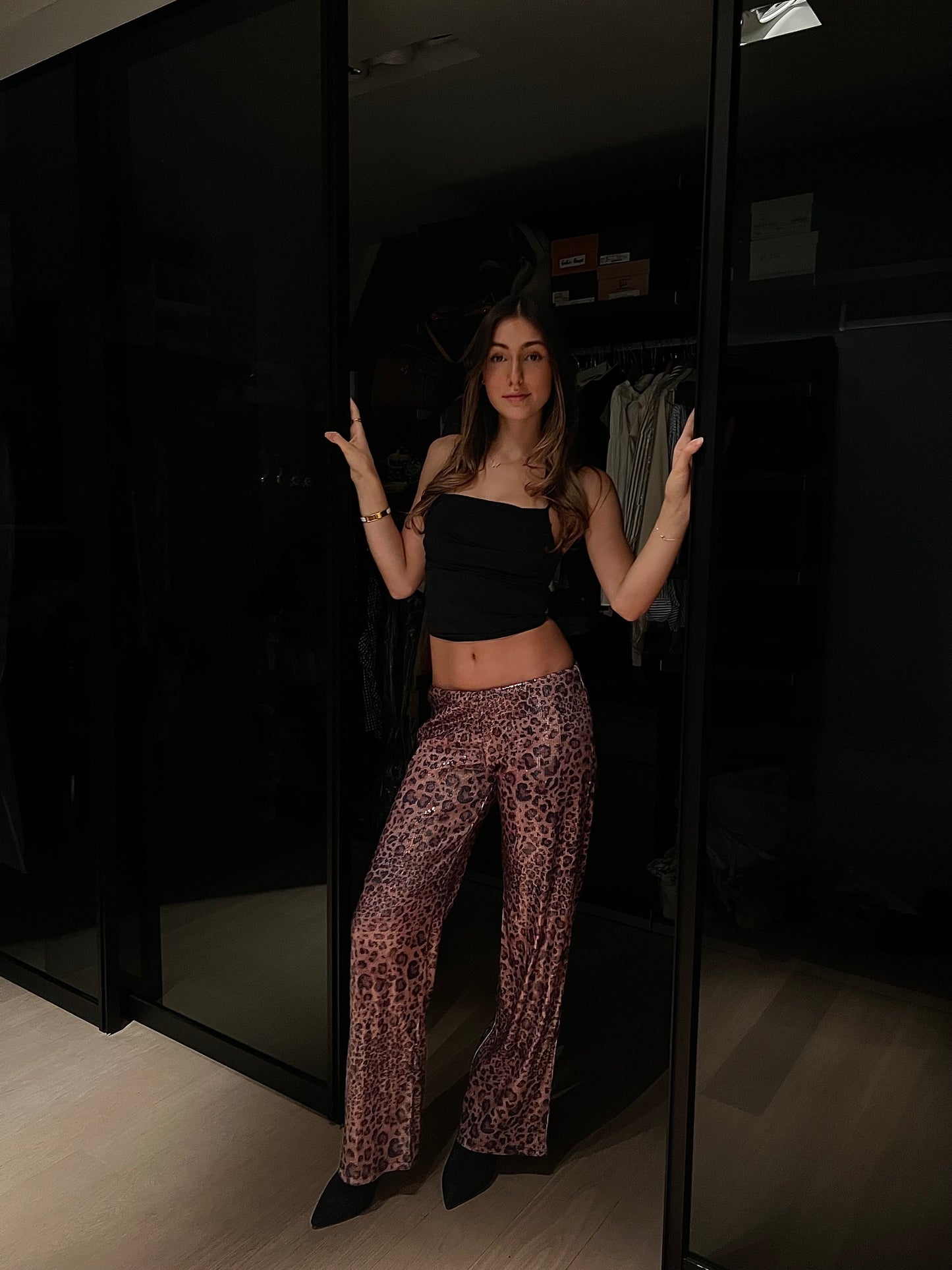 Leopard glitter pants